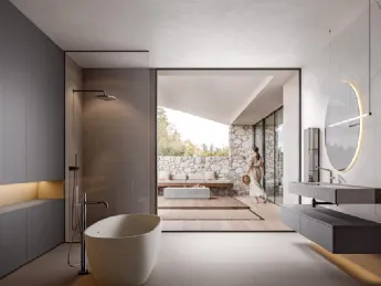 Il mobile da bagno sospeso Giunone 2536 di Edoné unisce design moderno e funzionalità per un ambient