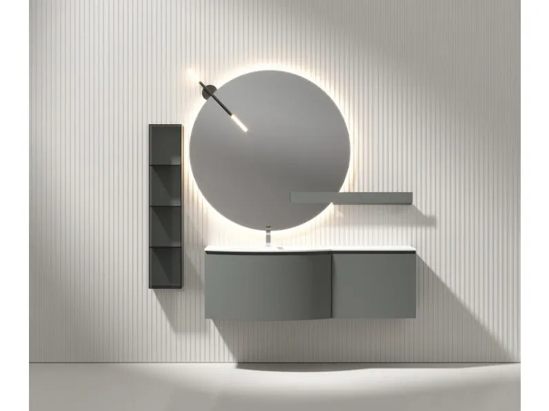 Mobile da Bagno sospeso Giunone 9083 laccato opaco Peltro di Edoné