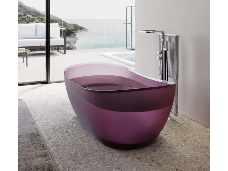 Vasca da Bagno freestanding in resina trasparente Habe di Disenia