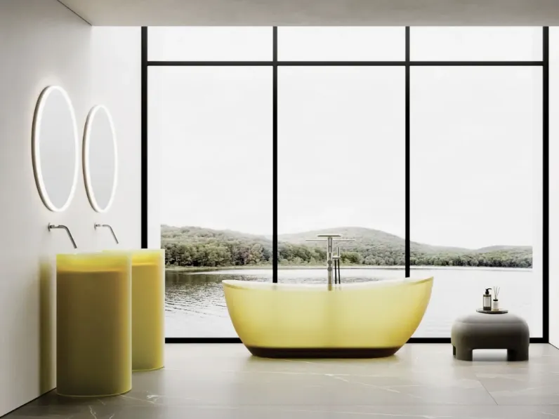 Vasca da Bagno freestanding in resina trasparente Habe di Disenia