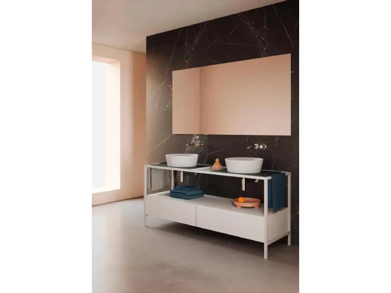 Mobile da Bagno a terra con doppio lavabo Hang Stand 09 di Azzurra Ceramica