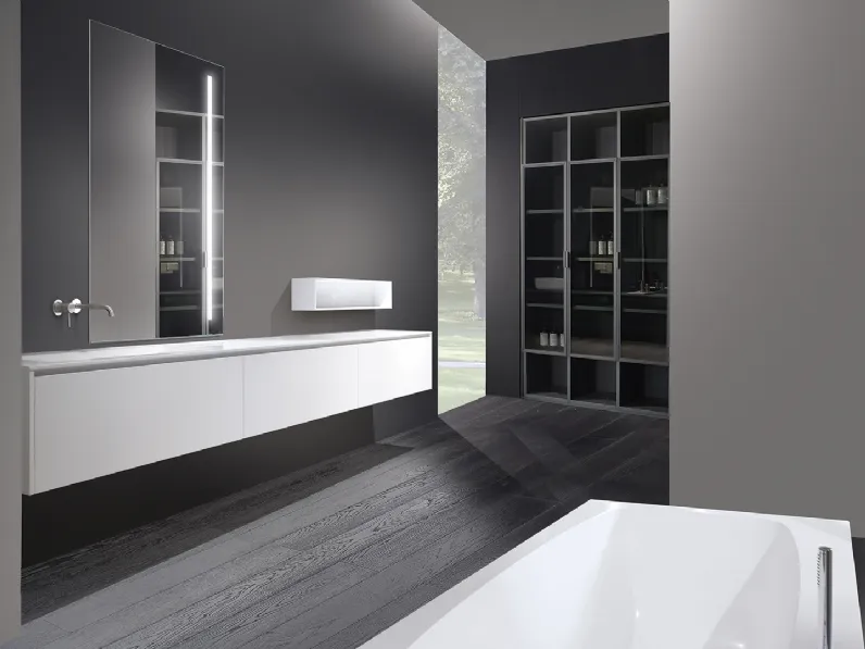 Mobile da bagno sospeso in laccato opaco Bianco Hi Tech di Casabath