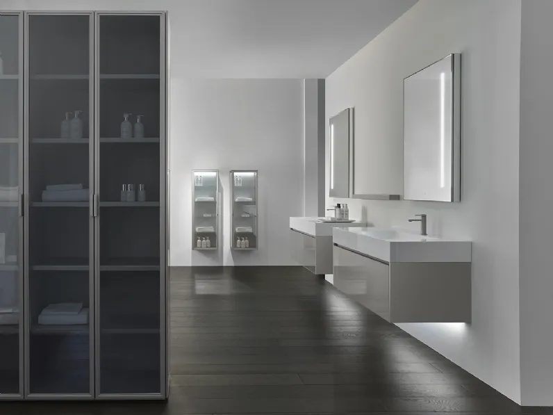 Mobile da Bagno Hi Tech in Vetro laccato Steel effetto metallo di Casabath