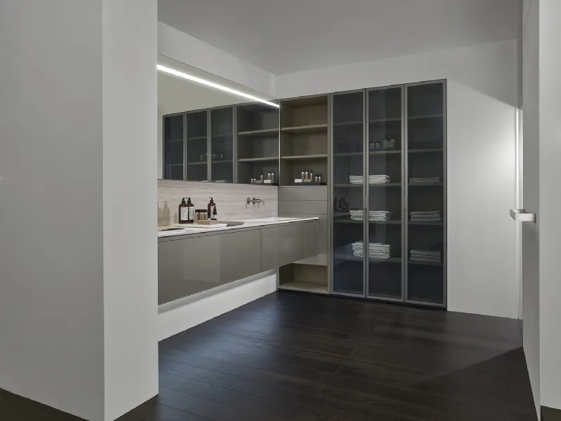 Mobile da Bagno Hi Tech laccato Titanio effetto metallo di Casabath