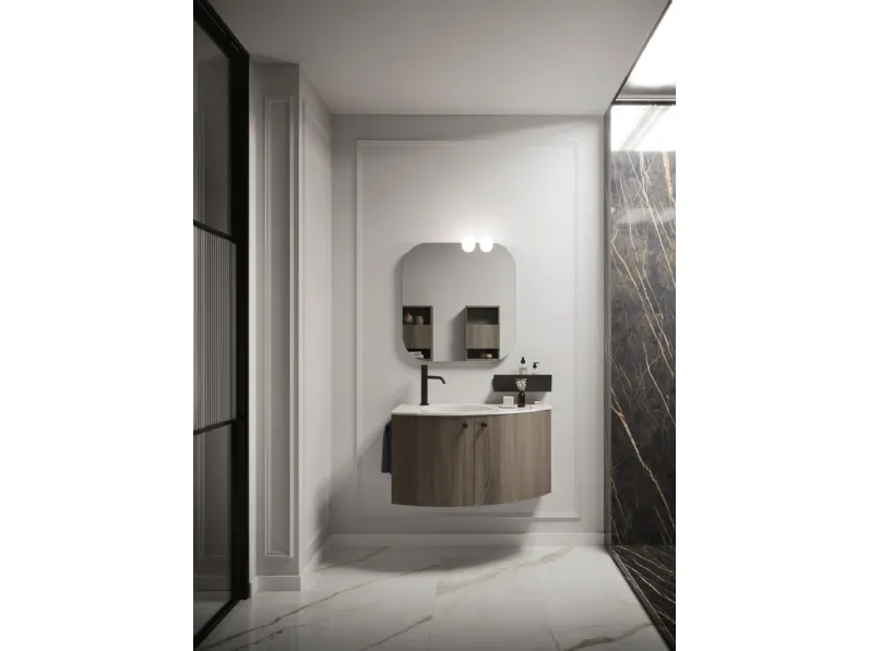 Mobile da Bagno sospeso Ho-me plus curvo 46 di Arbi