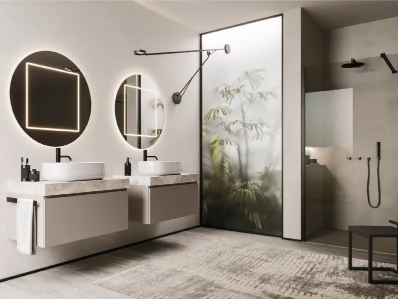 Mobile da Bagno sospeso Ho-me plus J 55 in laccato di Arbi