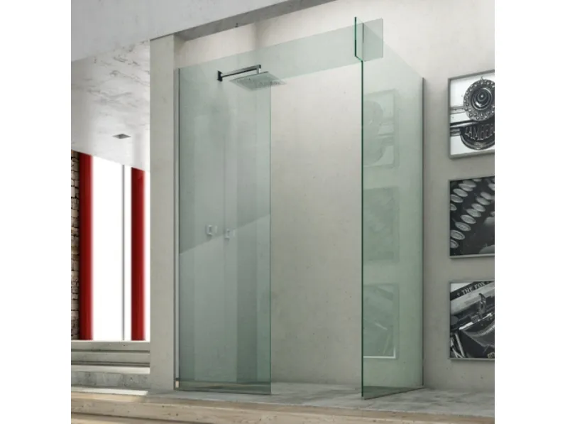 Box Doccia ad angolo con separè con 2 vetri fissi Icona di Megius