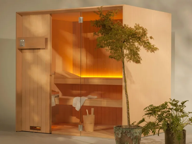 Sauna in Hemlock Canadese e vetro Idea di Effegibi