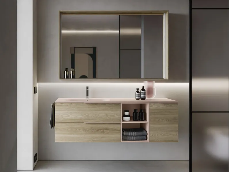 Mobile da Bagno sospeso My Time 01 in rovere polo di Ideagroup
