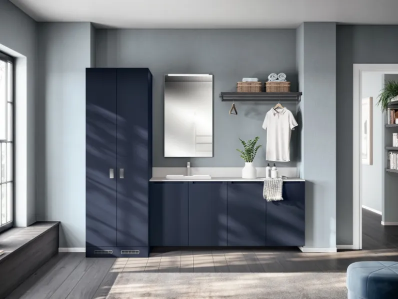 Mobile da Bagno Idro Laccato Opaco Blu Moon di Scavolini Bathrooms