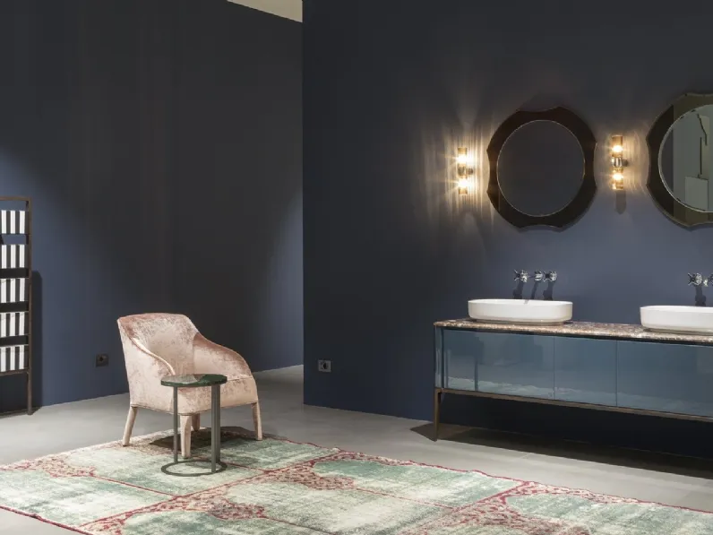 Mobile da Bagno in laccato lucido, piedini in legno massello e top in marmo Ilbagno 04 di Antoniolupi