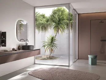 Il mobile da bagno sospeso Kressi 01 di Kios è un'opera di design essenziale e funzionale.