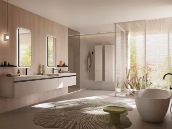 Il mobile sospeso Kressi 03 di Kios unisce design contemporaneo e funzionalità per il tuo bagno.