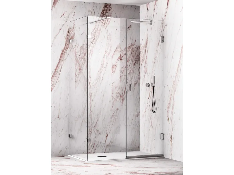 Box Doccia Kup in cristallo e acciaio inox di PDP Box Doccia