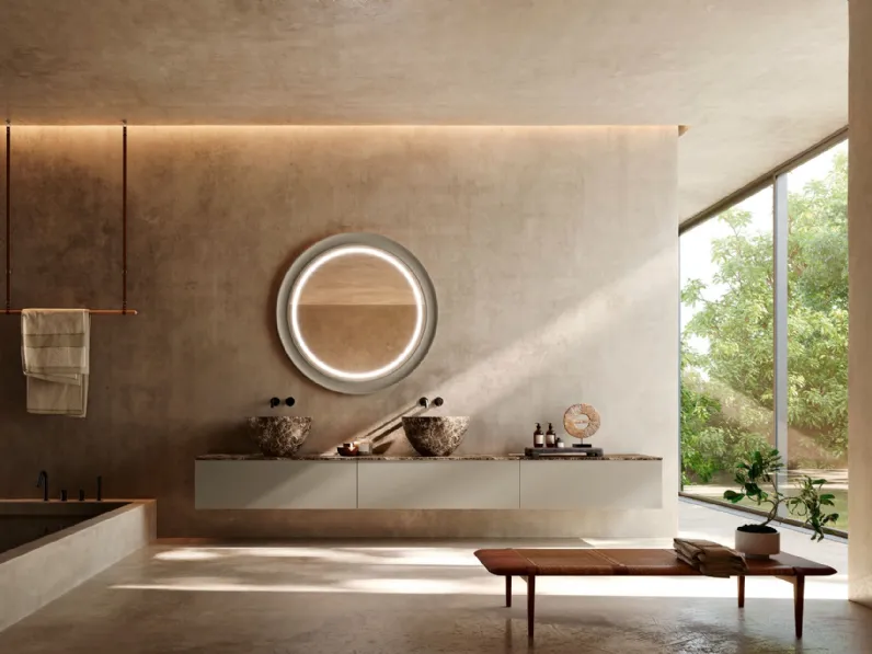 Mobile da Bagno Kyton 07 in laccato e marmo di Nova Cucina