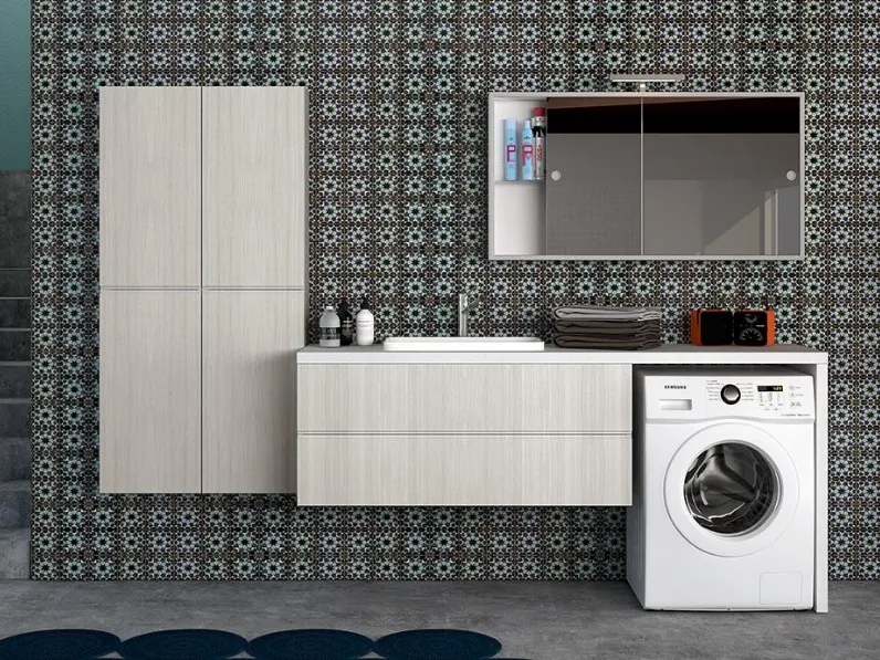 Mobile da Bagno per lavanderia in polimerico Olmo Cortina Class 01 02 di Lavalle