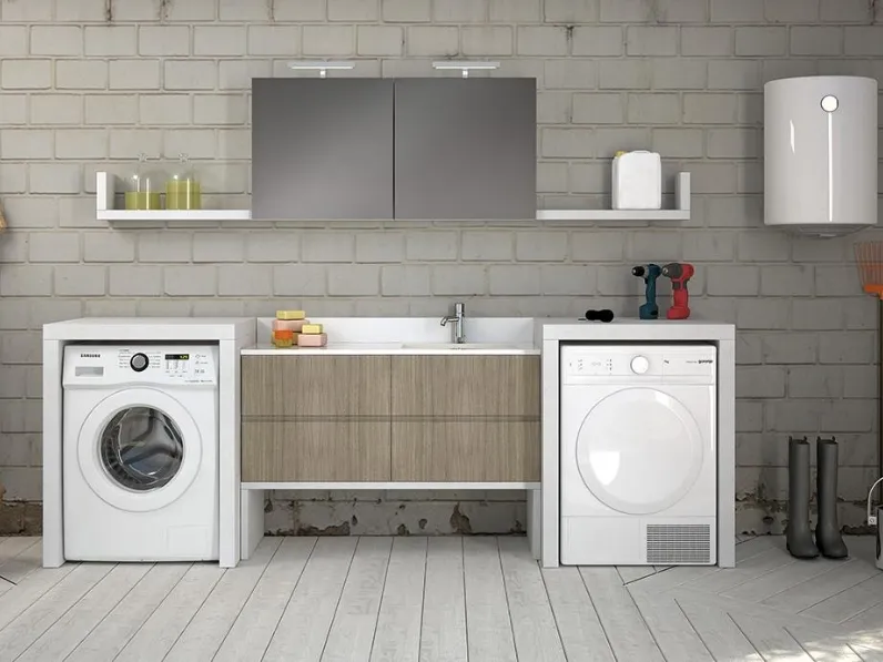 Mobile da Bagno per lavanderia in polimerico Olmo Thai Class 01 05 di Lavalle