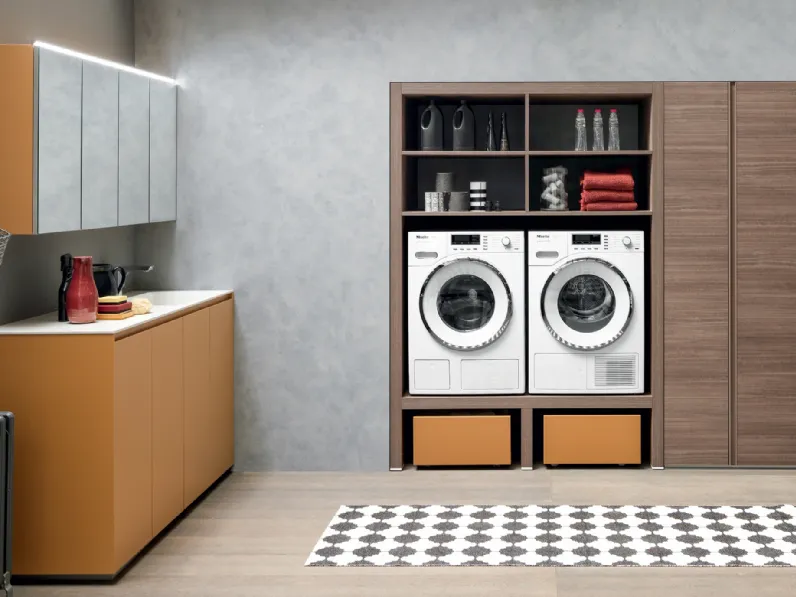 Mobile Lavanderia Lime Wash Comp 02 in melaminico e laccato di Azzurra