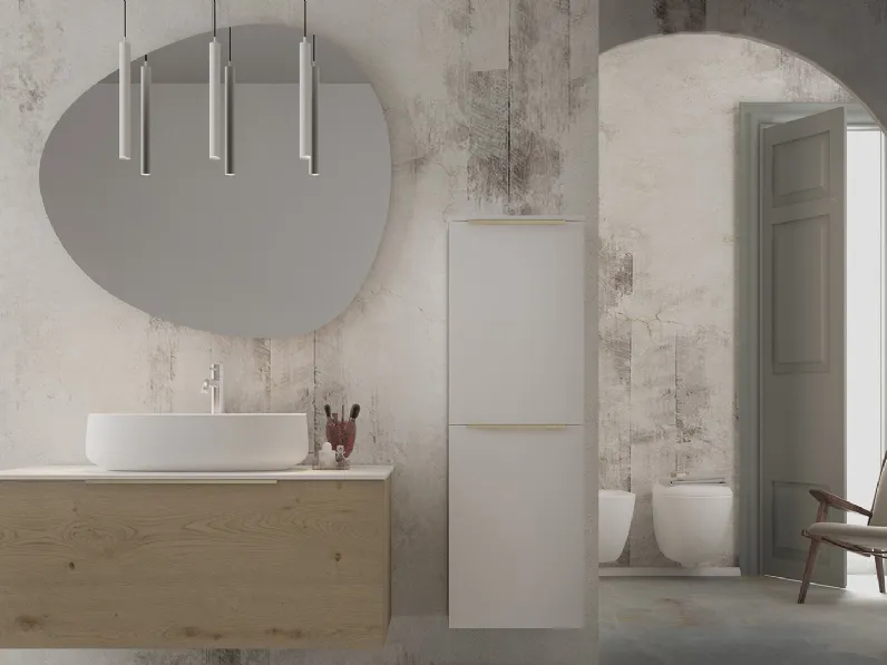 Mobile da Bagno sospeso in legno Linea LN08 di Arteba