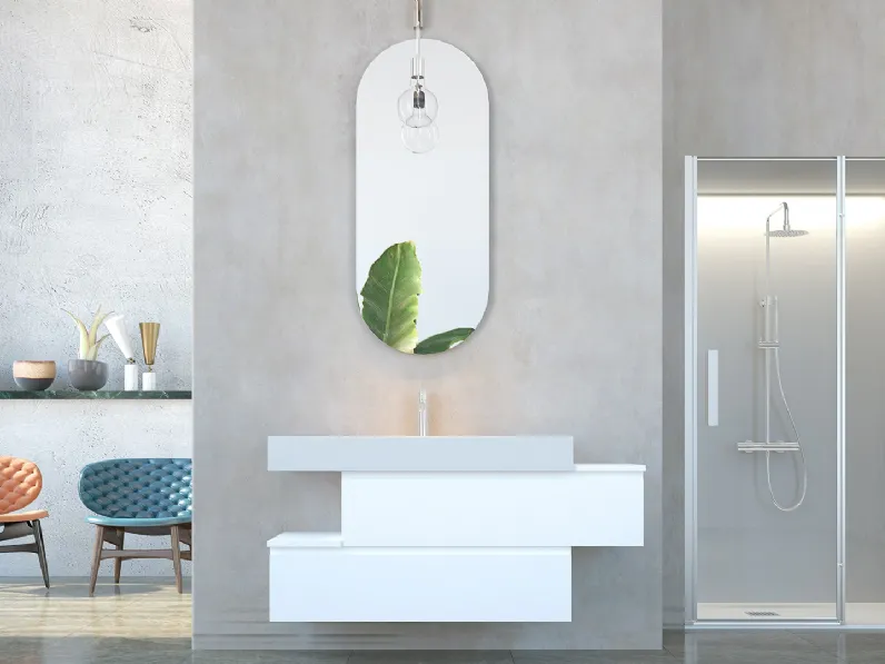 Mobile da Bagno sospeso in laccato opaco Linea LN31 di Arteba