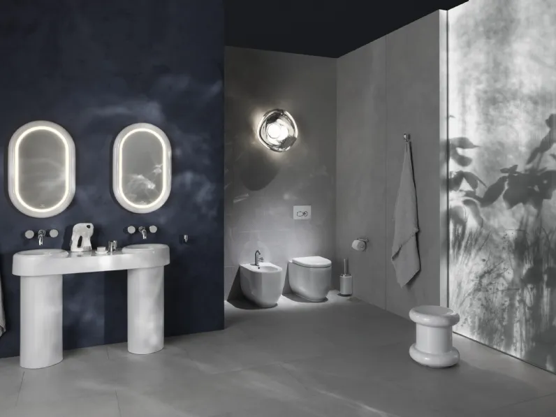 Mobile da Bagno a terra Liquid 01 con due lavabi integrati di Vitra bagno