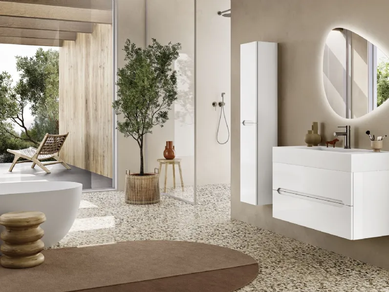 Mobile da Bagno sospeso Malia Bianco Lucido di Modo Bluelife