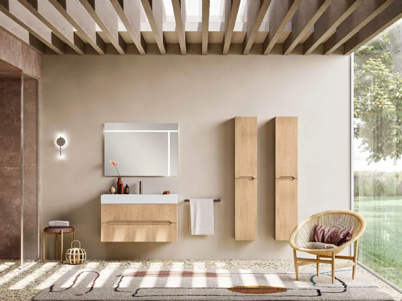 Mobile da Bagno sospeso Malia Rovere Chiaro di Modo Bluelife