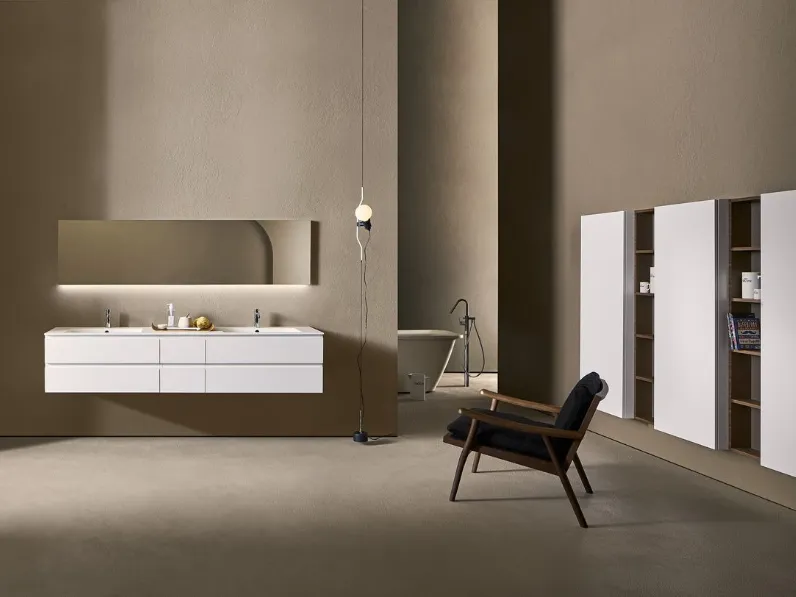 Mobile da Bagno Midi 101 in laccato Bianco lucido di Pirovano Bagni