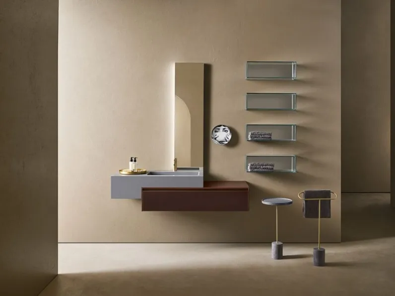 Mobile da Bagno Midi 104 in laccato Rame di Pirovano Bagni