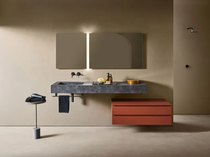 Mobile da Bagno Midi 106 in laccato cuoio di Pirovano Bagni