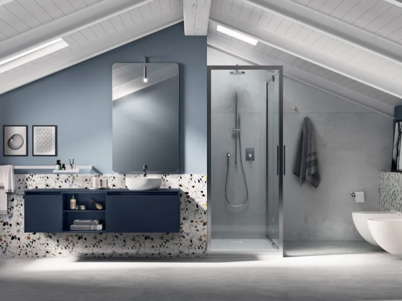 Mobile da Bagno Miko Laccato Opaco Blu Moon di Scavolini Bathrooms