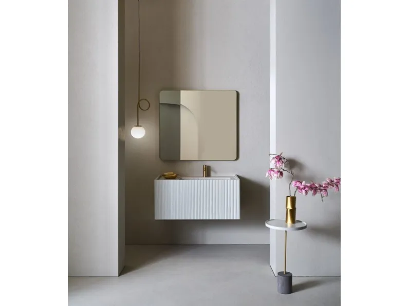 Mobile da Bagno Millennium Small laccato opaco Grigio luce di Pirovano Bagni