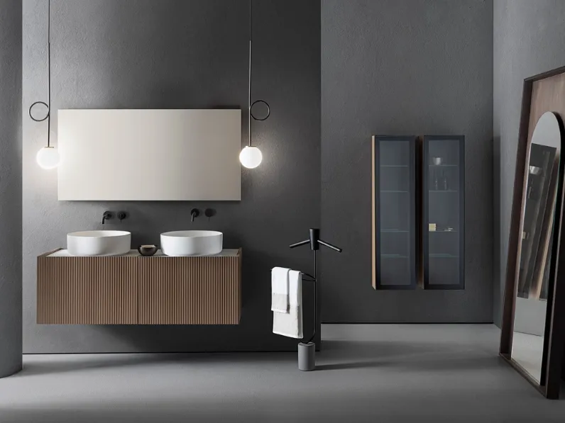 Mobile da Bagno Millennium XL 102 in Bamboo tinto Toronto di Pirovano Bagni