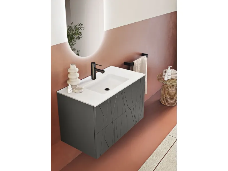 Mobile da Bagno sospeso Minos Antracite di Modo Bluelife