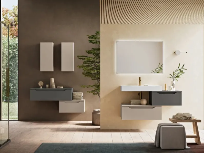 Mobile da Bagno sospeso Mixi Grafite e Tortora di Modo Bluelife