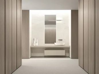 Mobile da bagno moderno Casabath laccato finitura Biscotto.