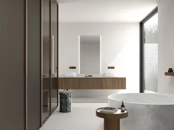 Mobile da bagno moderno in noce mogano Casabath.