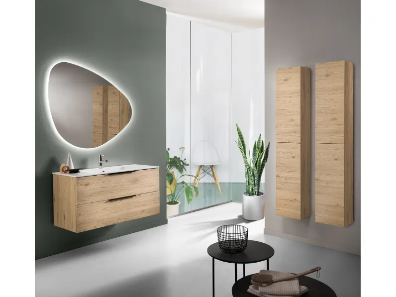 Mobile da Bagno Bali Quercia Naturale in nobilitato effetto legno di Modo Bluelife