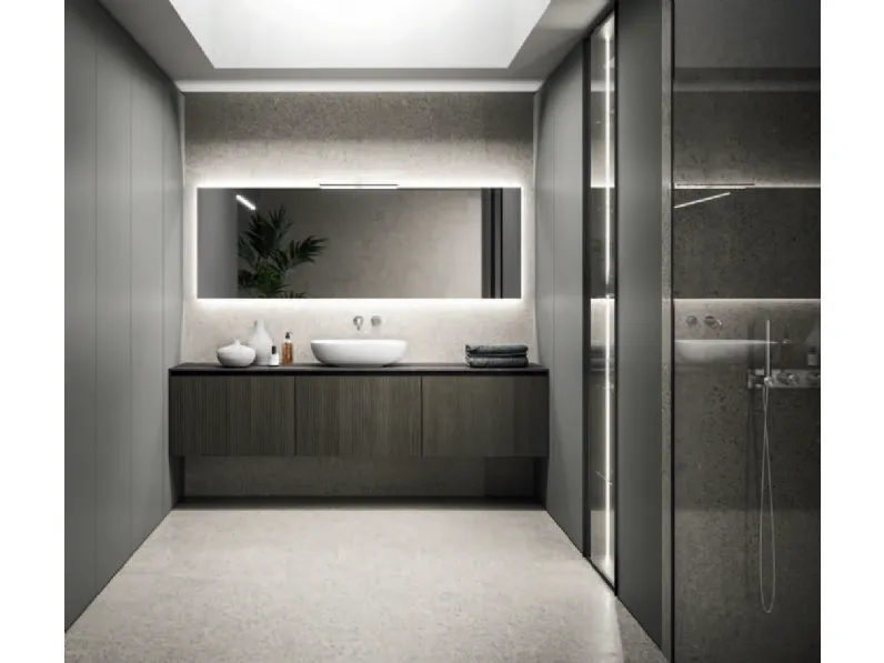 Mobile da Bagno per lavanderia Modo Laundry 15 in Rovere Savana e laccato opaco di Altamarea