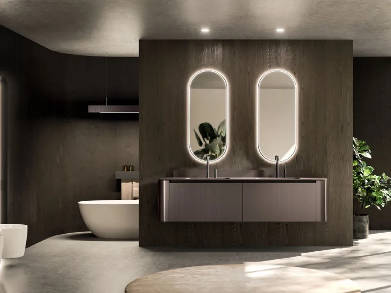 Mobile da Bagno sospeso Modo Project 08 in laccato Metal Brown di Arrital