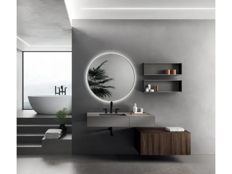 Mobile da Bagno Modo Project 07 in impiallacciato Rovere e laccato opaco di Altamarea