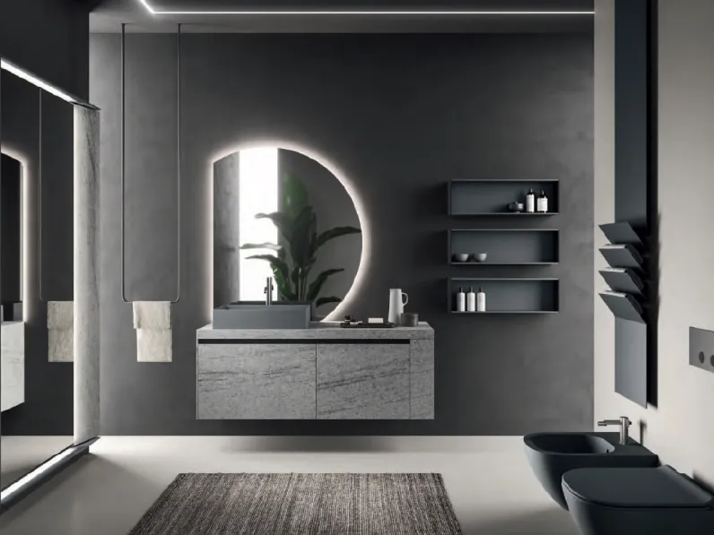 Mobile da Bagno Modo Project 11 in laminato Pietra Lavica di Altamarea