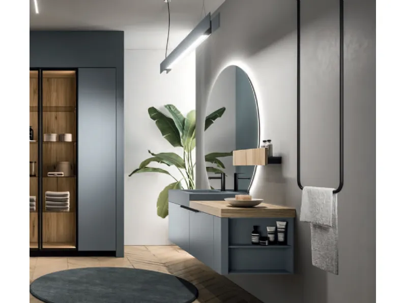 Mobile da Bagno Modo Project 12 in laccato e laminato effetto legno di Altamarea