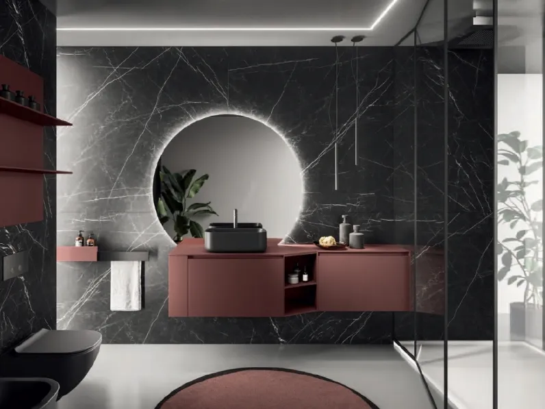 Mobile da Bagno Modo Project 13 in Fenix Rosso Jaipur di Altamarea