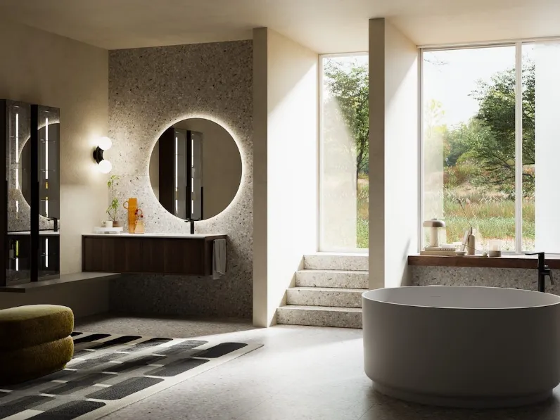 Mobile da Bagno sospeso in legno Rovere Coke Modula 09 di Puntotre