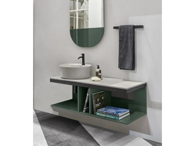 Mobile da Bagno in acciaio e ceramica Multiplo di Ceramica Cielo