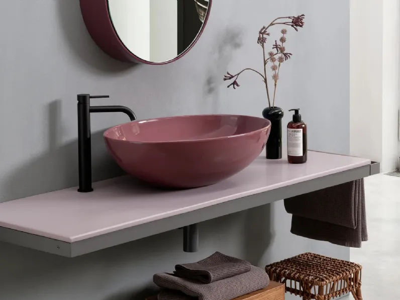 Mobile da Bagno in acciaio e ceramica Multiplo di Ceramica Cielo