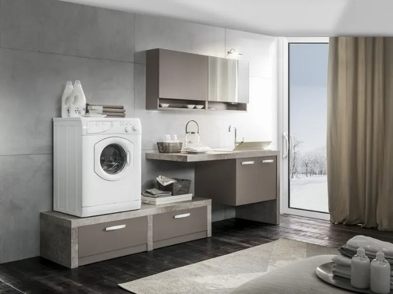 Mobile bagno per lavanderia in laccato opaco Multipratici 04 di Synergie