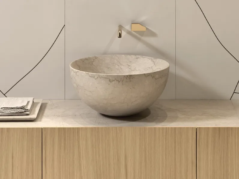 Lavabo Nadir in marmo botticino di Antoniolupi