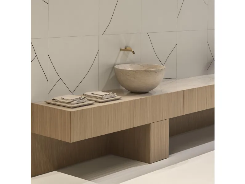 Lavabo Nadir in marmo botticino di Antoniolupi